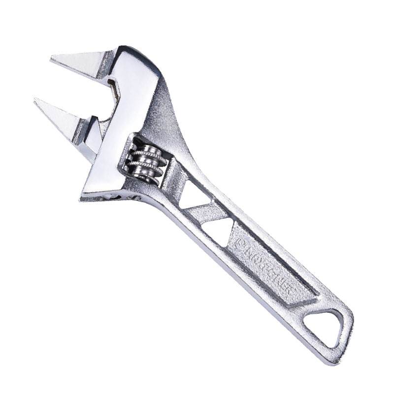 Stubby Adjustable Wrench, Wide Opening,Thin Jaws for Narrow Space