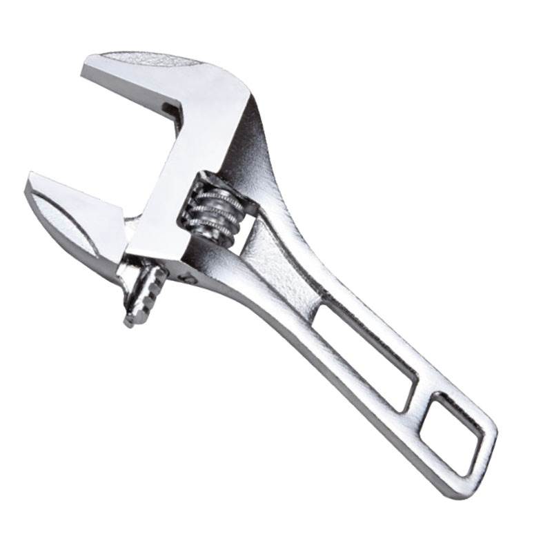 Stubby Light Duty Adjustable Wrench, Wide Opening