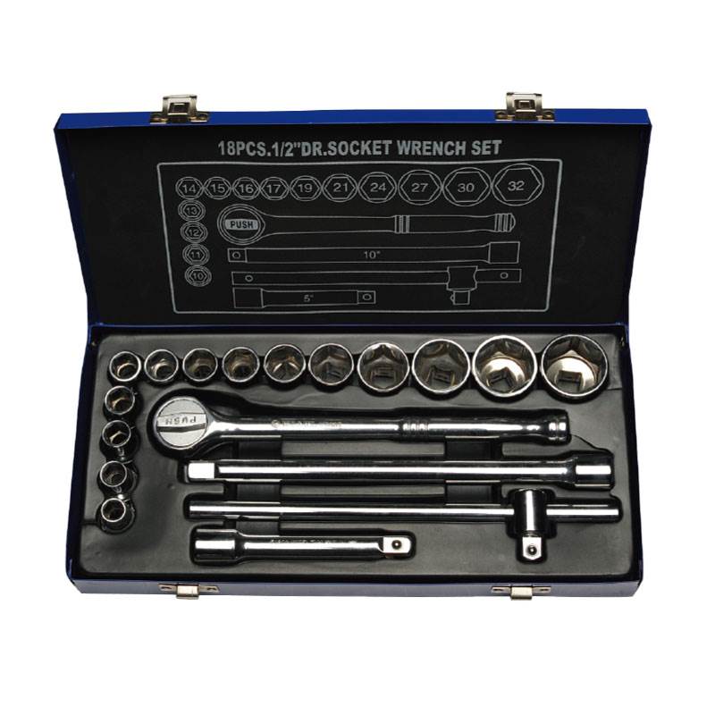 18件12.5mm系列公制套筒組套